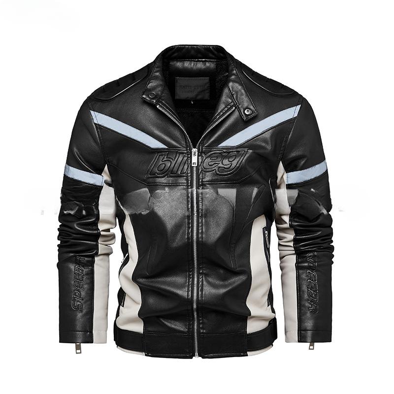 

Мужская куртка, новое пальто, модная европейская и американская одежда из искусственной кожи, бархатная молодежная кожаная куртка для мужчин XXXL