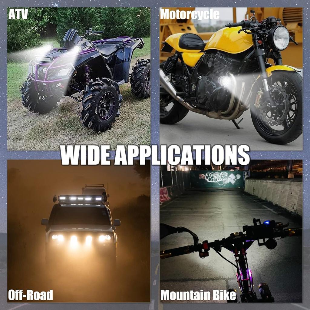 Motorcycle Driving Lights 12-60V 40W 3600LM LED Fog Lights for ATV UTV Bike Car Truck Boat Forklift Waterproof LED Spotlights with 6 Light Beads High