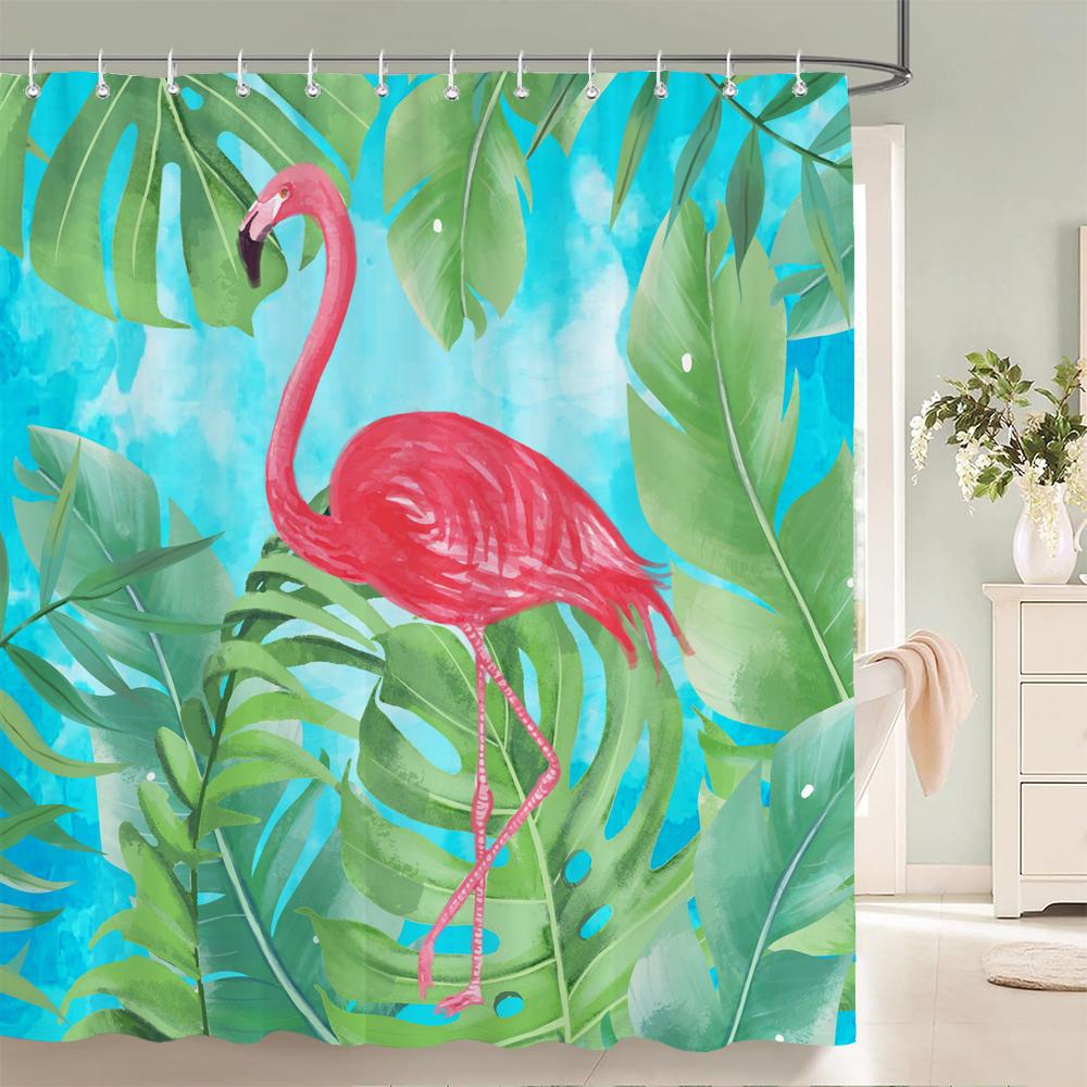 Green Plants Flowers Waterproof Polyester Shower Curtains Eco-friendly High Quality Bathroom Curtains Blind For Home Decorations