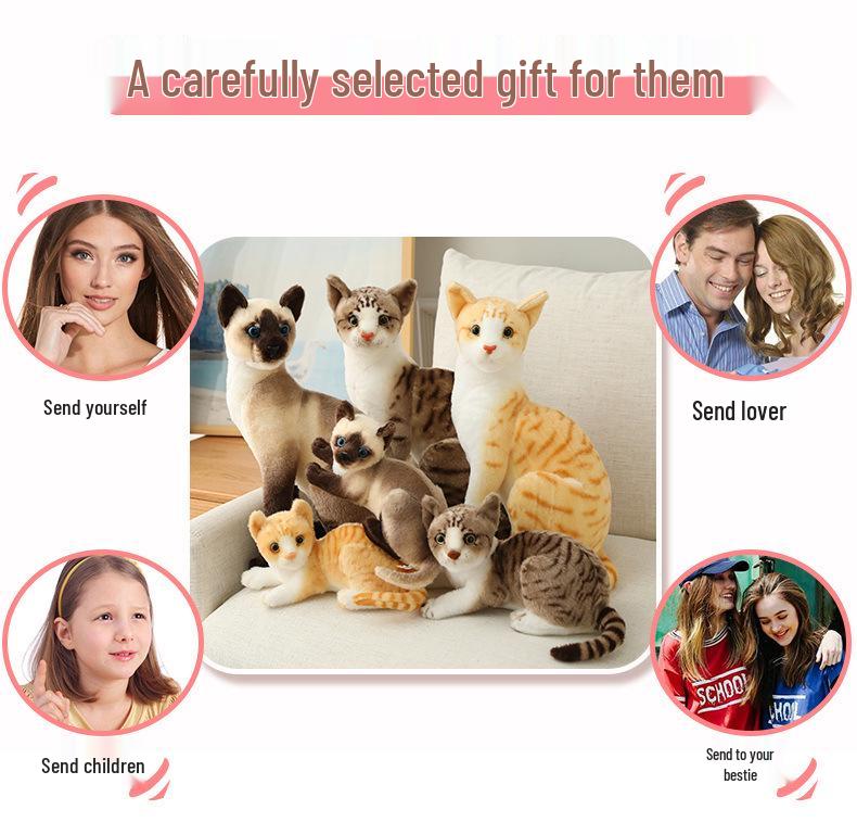 Siamese Cat Plush Toy: Early Education Comfort Gift for Children, Home Decor Ornament
