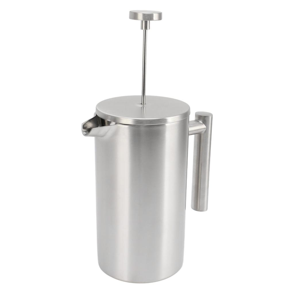 Cafetière à piston Lave-vaisselle Double paroi isolée Inoxydable Acier inoxydable Cafetière à piston avec filtre 1L