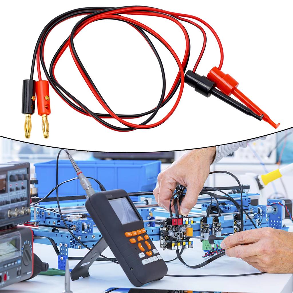 Universal Test Clips Pure Copper Multimeter Test Hook Clips Electrical Test Wires Gold Plated For Multimeter Testing Circuit Diy