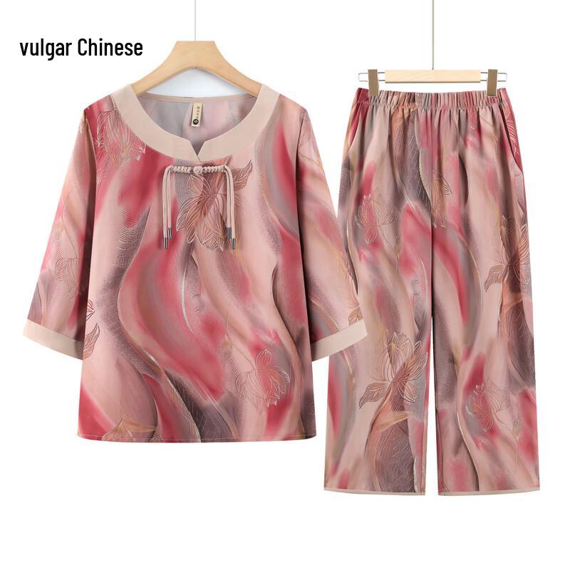 Women s Floral Summer T-shirt & Top Set 4XL