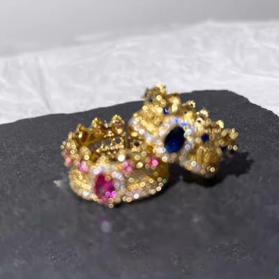 Vintage-style Lace Crown Ring for Women, Fashionable, Personalized, Exquisite, and Versatile Open Ring