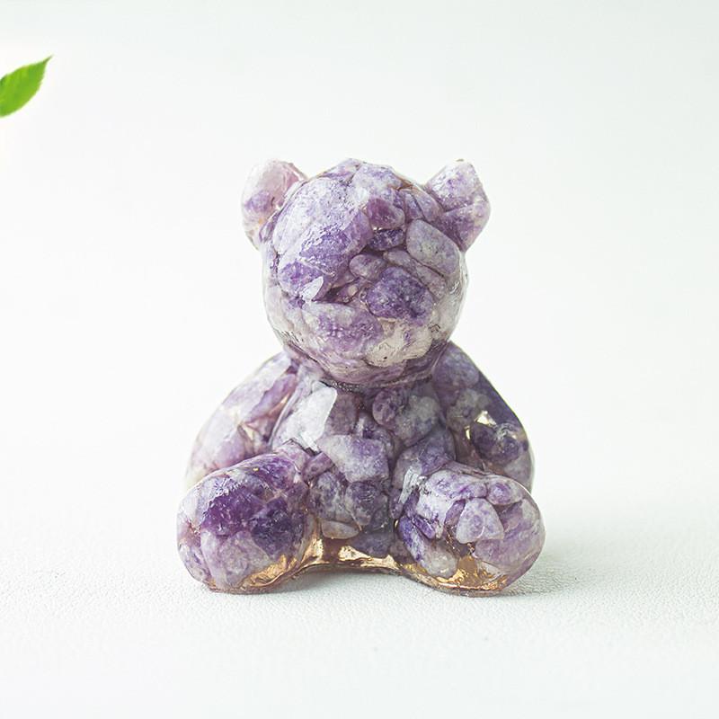 Crystal Resin Art Miniature Bear Desk Decor For Office And Home Gift Ideas
