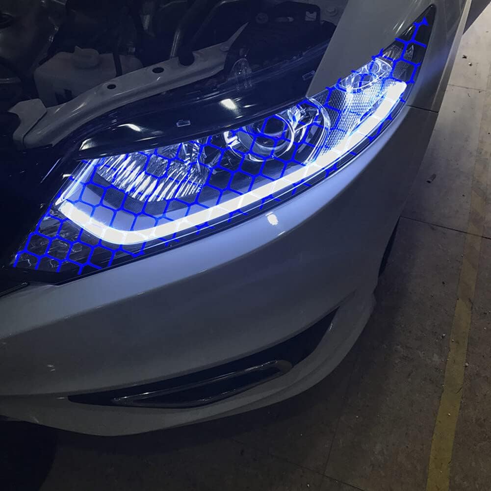Honeycomb Car Taillight Sticker,Universal Reflective Decals Sticker Waterproof Rear Light Film Self Adhesive Tail Light Lamp Stickers Car Styling