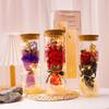 Everlasting Rose LED Glass Dome Bouquet Romantic Illuminated Ornament Perfect Valentine's Day Christmas Home Decor Romantic Gift