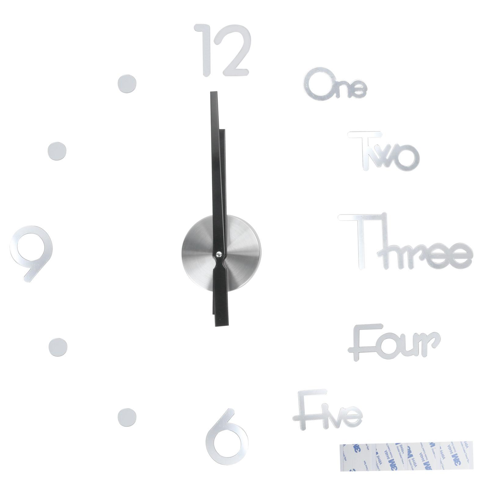 

Бескаркасные самоклеящиеся настенные часы DIY наклейка на зеркальную поверхность для домашнего офиса декор комнаты большой серебристый серебряный