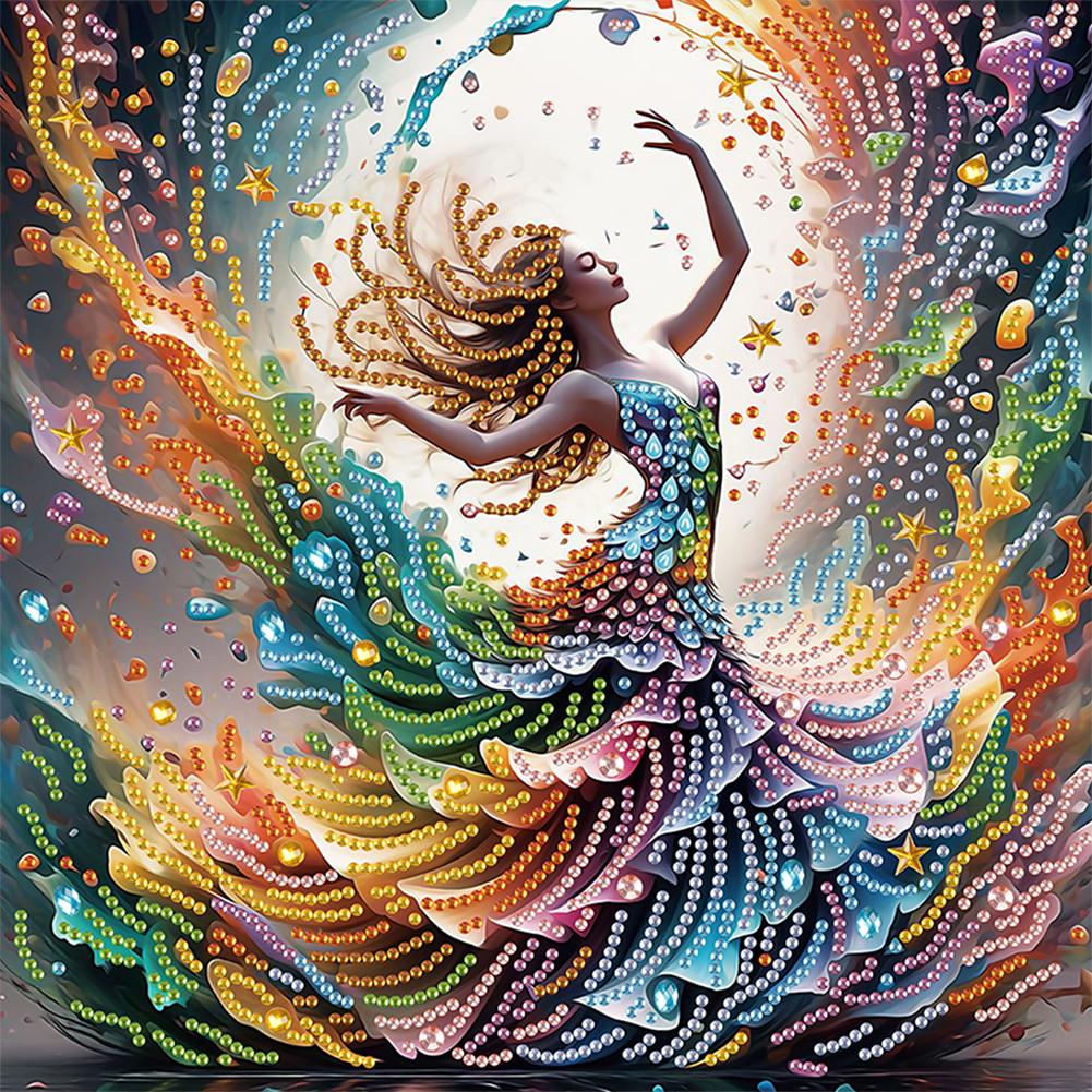 5D DIY Partial Special Shaped Drill Diamond Painting Kit Arts Ornament Beauty Girl Home Decoration Xmas Birthday Gifts 30x30cm