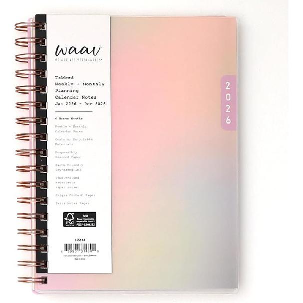 Blue Sky WAAV Planning Calendar Notes, Gloria, Weekly/Monthly Layout, Safety Wirebound (Laura- 2026, 5.875  x 8.625 ) 5.875  x 8.625