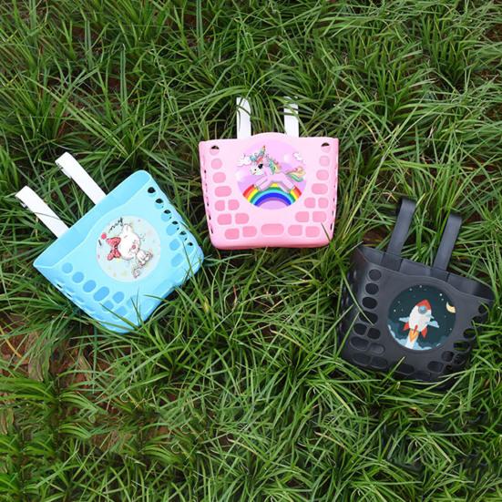 Bike Basket Hollow Out Thickened Hook Mounted DIY Sticker Stable Replacement Plastic Universal