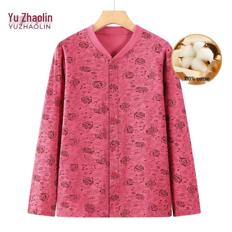 

YUZHAOLIN Women s Thick Pure Cotton Thermal Underwear Set (Cardigan Style) XL