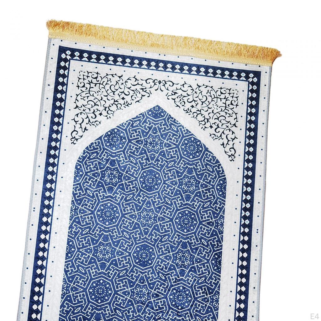Classic Islamic Praying Mat Polyester Embroidered Wedding Decor Rectangular Velvet Prayer Rug for