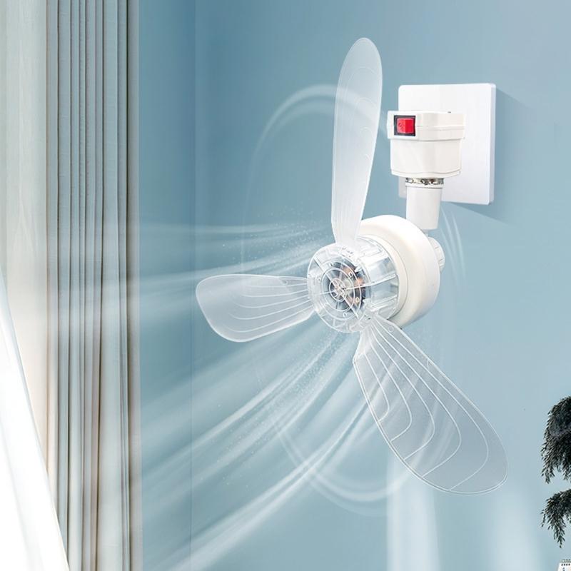 Compact Screw In Ceiling Fan E27 Mount with Adjustable Angle Quiet Operation for Bedroom Kitchen Office Daily