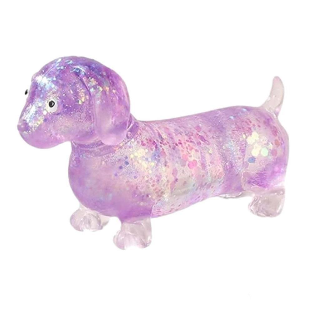 Cute Puppy Slow Rising Toys Sparkling Powder Squishy Toys Sausage Dog Fidget  Children Gifts