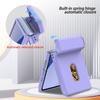Automatic Spring Hinged Kickstand Holder 2 Credit Card Slot Case For Samsung Z Flip 7 Flip7 Galaxy Z Flip 6 5 Lens Protect Cover
