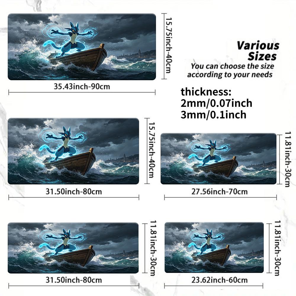 Ash Pikachu Anime NonSlip Washable Gaming Desk Mat 30x80x0.2cm