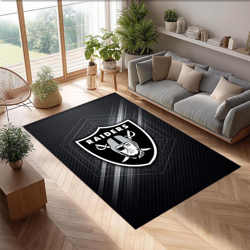 Tappeto in velluto di cristallo Las Vegas Raiders Morbido Anti?Tappetino Antiscivolo Comodo per Casa Soggiorno Camera da Letto Tappeto Decorativo