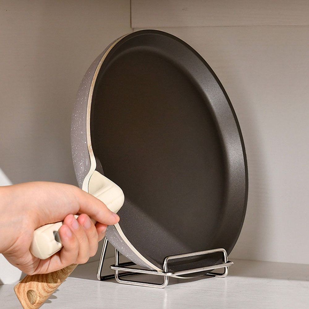 Space Saving Countertop Cookware Rack Vertical Pot Lid Drying Rack Durable Pot Rack