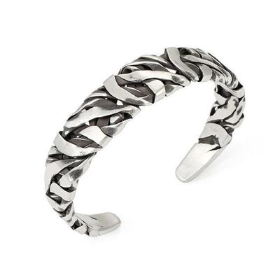 Retro Metal Twisted Open Bracelet Men's Casual Cuff Creative Riding Jewelry Personality Motorcy W2E3