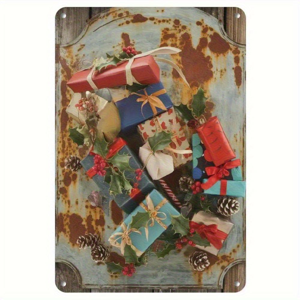 Vintage Santa Claus Metal Tin Signs Pcs Retro Iron Wall Art Plaques with Christmas Quotes Rustic Decor for Home Party