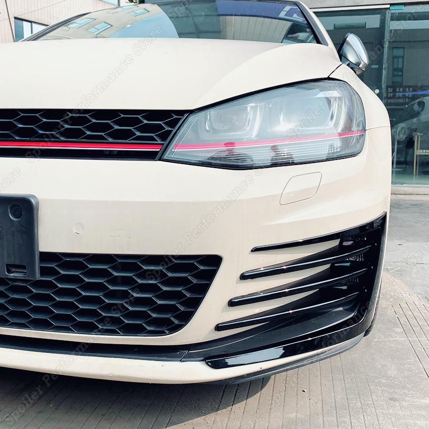 For Golf 7 MK7 VII GTI GTD Front Bumper Canard Flare Mods Fin Splitter Wind Knife 2012-2017 Clubsport Custom Body Kit Black New