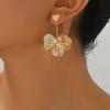 Metal Texture Love Ginkgo Leaf Flower Earrings Women'S Fringed Long Ear Jewelry