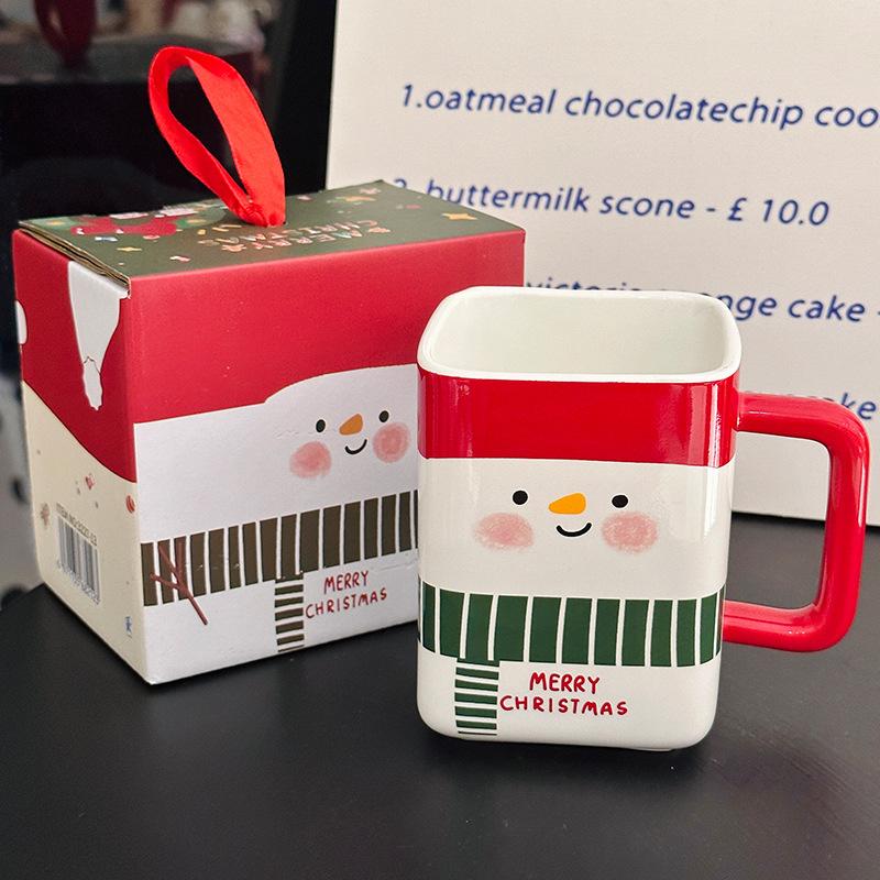 Santa Claus Ceramic Mug Cute Snowman Coffee Water Cup Creative Gift Drinking Water Cup
