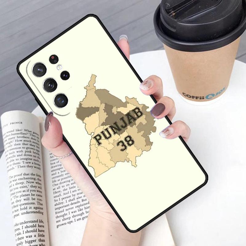 Punjab Map Phone Case Cover For Samsung Galaxy S24 S25 Ultra S21 S22 Ultra S10E Note 10 Plus Note 20 FE S23
