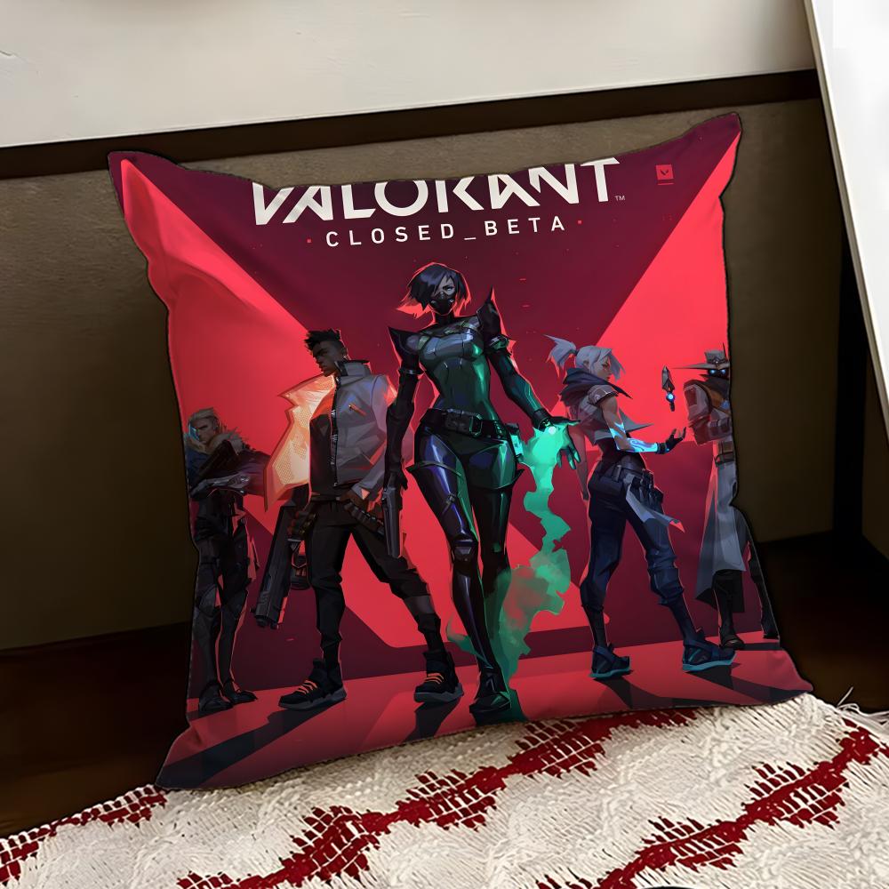 VValorantS Game Cushion Cover Reversible Soft Durable Pillow Cover Home Car MultiScene Use for Daily Comfort