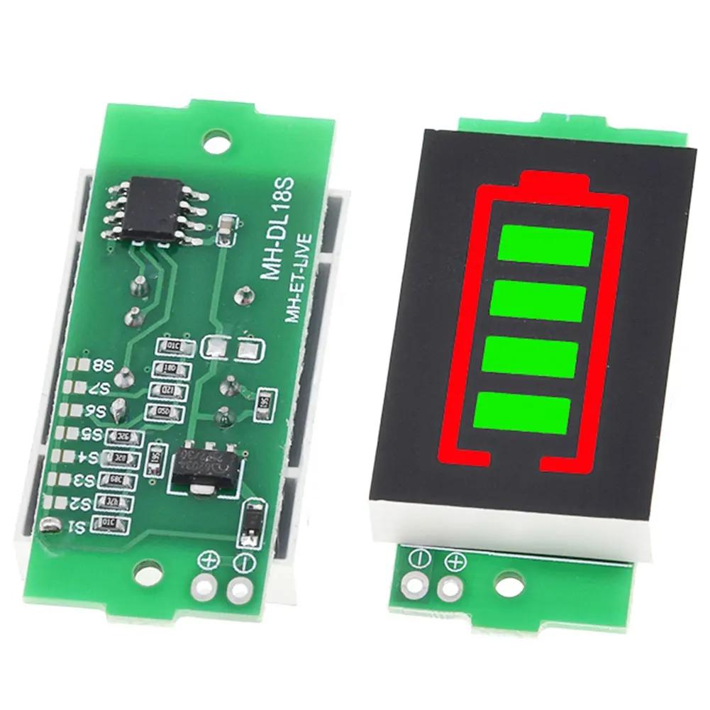 1/2/3/4/6/7/8S Lithium Battery Level Indicator LED Display Li-ion Battery Capacity Display Module 4 Sections 3-34V 5mA
