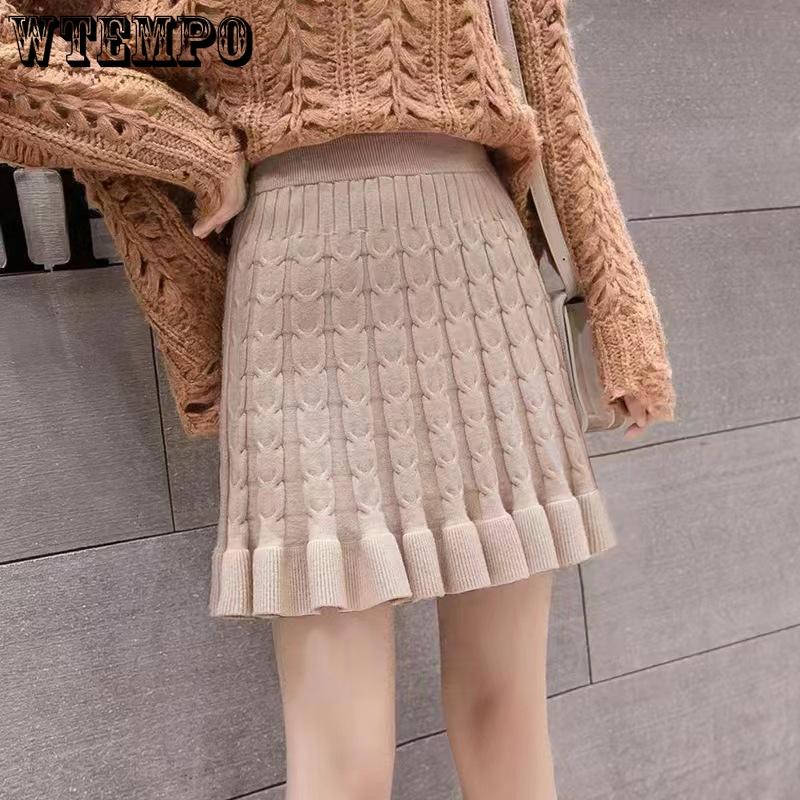 Autumn/Winter Knitted Half Length Skirt for Women Casual Knitted Skirt Fishtail Skirt for Women