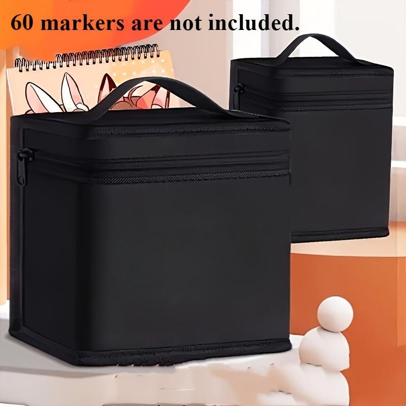 1pc Bag That Can Hold 60 Markers, A Large-Capacity Storage Box, A Multifunctional Canvas Pen Holder,Excluding 60 Pens
