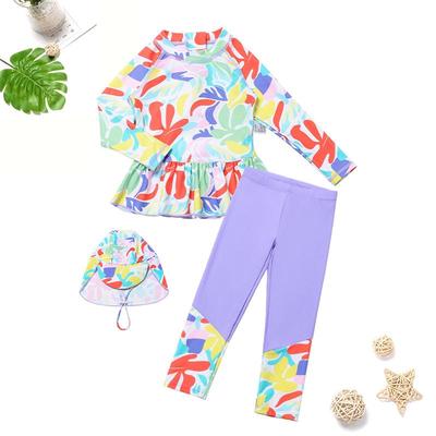 Costum de baie cu maneci lungi, din dantelă camuflaj, pentru fete, cu protectie UV