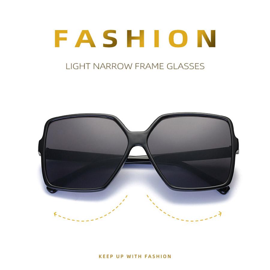 Ochelari de soare supradimensionați clasici Ochelari pătrați pentru femei Ochelari de soare cu oglindă de călătorie în gradient în aer liber Ramă din plastic Accesoriu de modă nepolarizat