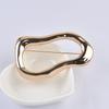 80S Fashion Stainless Steel Big Circle Brooches Pins For Women Men 2-Color All-Match Geometric Brooch Gifts