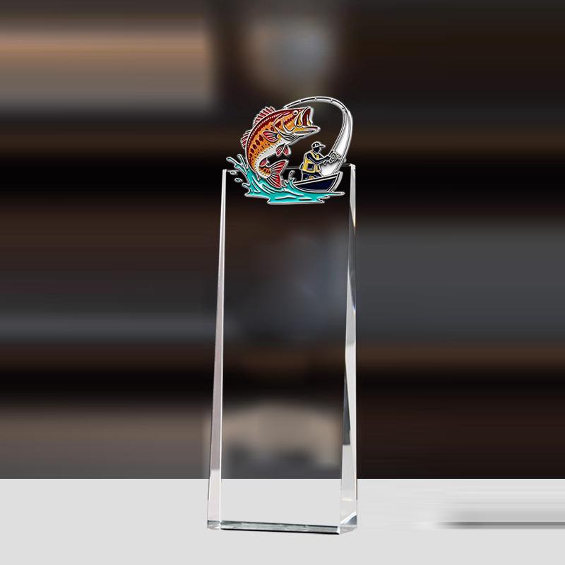 Customized Annual Fishing Competition Crystal Trophy