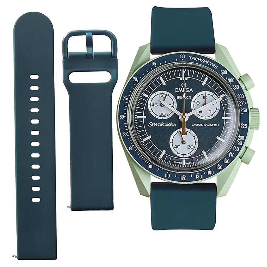 20mm Watch Band for and Easy Interchangeable Strap for and Unisex Watch Strap [Ylfcly] Omega, Swatch, Moonswatch, Speedmaster, Nato®/Silicone Omega,