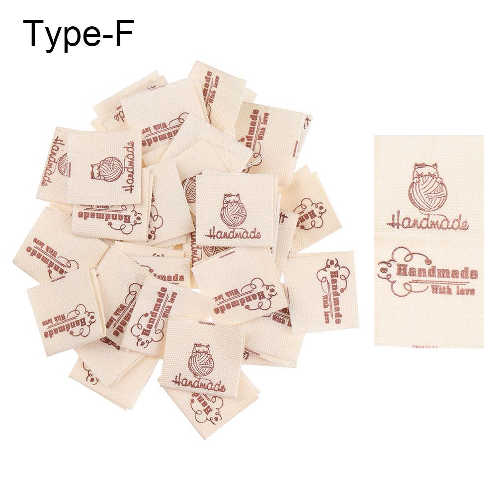 50Pcs/lot Handmade Cloth Garment Labels Scissors Heart Sheep Hand Made Label Tags For Diy Sewing Crafts Accessories