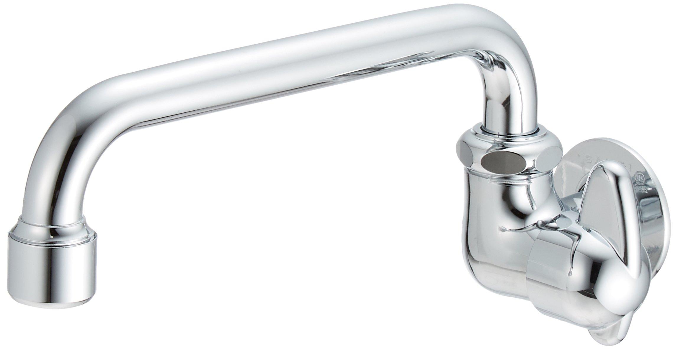 

SANEI Mini Cera Aerated Horizontal Flexible Faucet with Lever Handle, 90-Degree Opening and Closing, JA205H-13