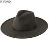 Wool Warm Wide Brim Fedora Hats Women Solid Color Top Jazz Felt Hat For Men Panama Gamble Yellow Hats