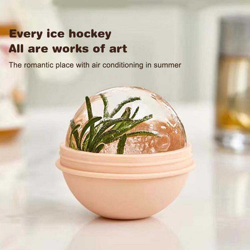 2Pcs Ice Cube Mold Round Ice Hockey Premium Silicone Ice Sphere Molds Seamless 2.5In Ice Balls Kitchen Must-Have For Chilled