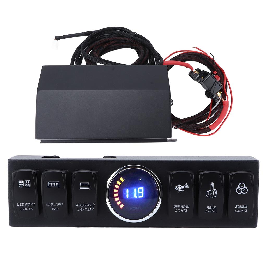 6 Gang Rocker Toggle Switch Panel Fuse Relay Control Box Replacement for JK 2007‑2017 12V