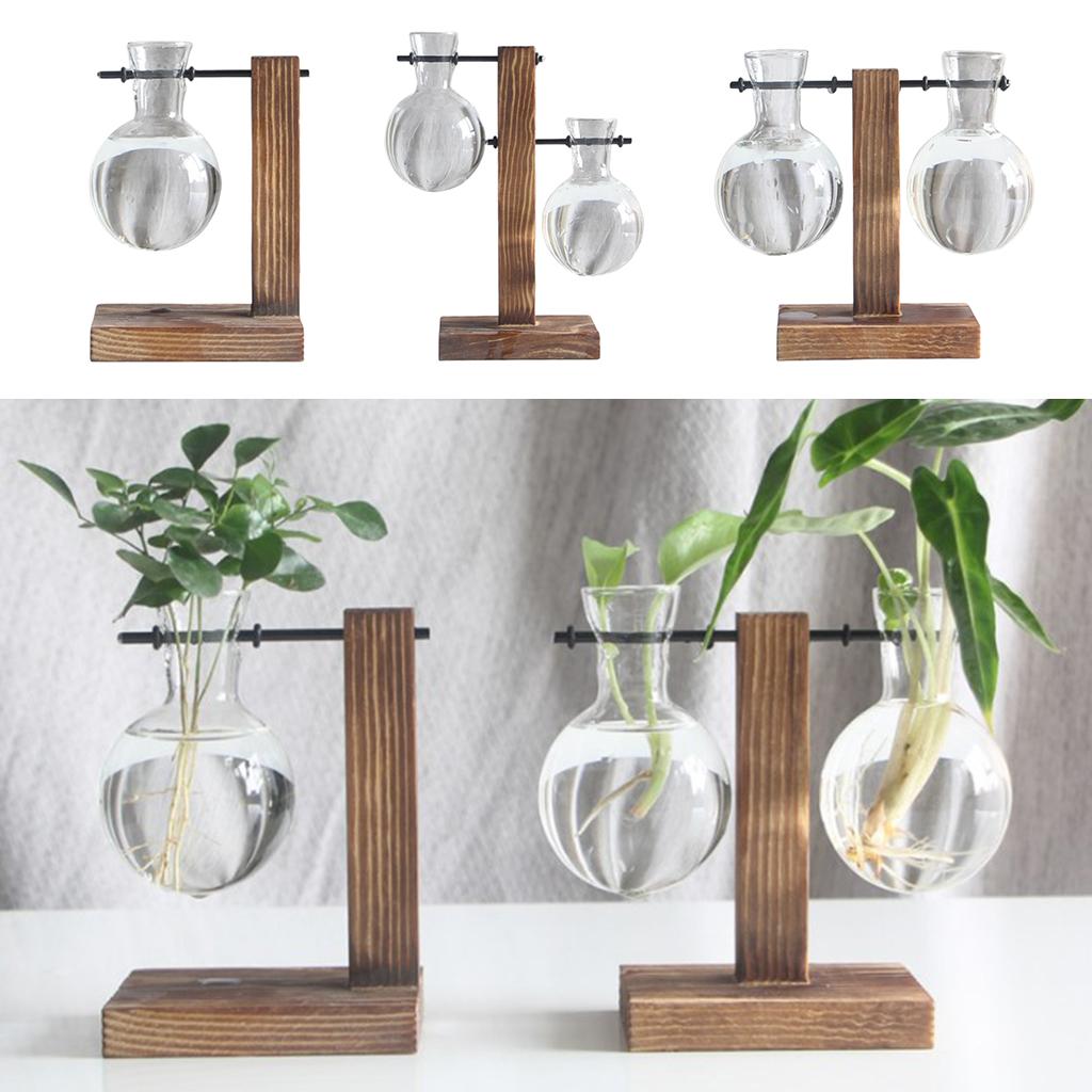 Test Tube Vase with Stand Hydroponic Flower Bud Vase Glass Terrarium Decorative Vase Plants for Home Office Decor