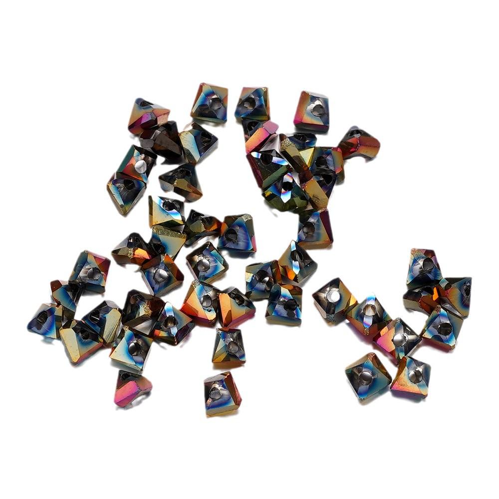 Electroplated Glass Crystal Triangle Beads 4mm/6mm for DIY Earrings & Bracelet Accessories.