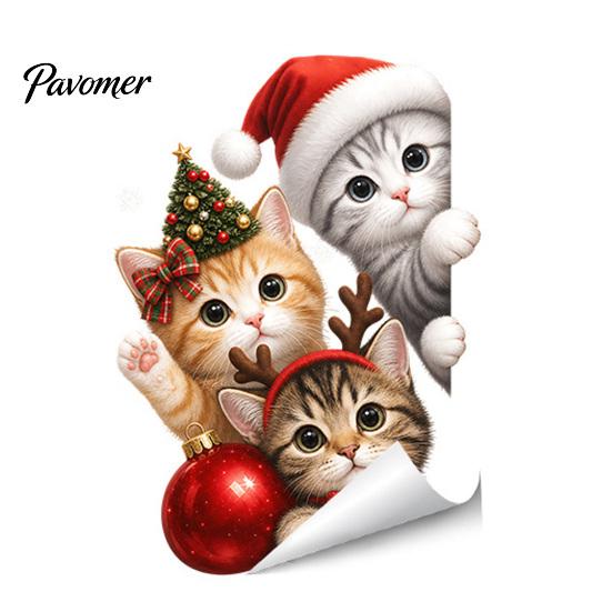 Christmas Gifts for Friends Window Stickers, Static Cling Santa Claus Snowman Reindeer Decals, Cute Animal Art Holiday Glass Clings Home Storefront