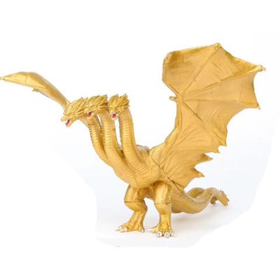 18cm Anime Godzilla Re dei Mostri 3 Teste Re Ghidorah Drago Gomma Morbida Modello Mostro Bambola Ornamento Giocattoli per Bambini Regalo