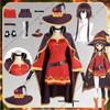 Megumin Cosplay Costume Full Set With Witch Hat & Wig, Red Mage Dress Outfit for Halloween Comic‑Con