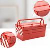 Folding Tool Box Sturdy Metal Container with Trays for Mechanics