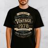 Vintage 1978 T-Shirt – Aged To Perfection Original Parts Tee, Custom Year Gift